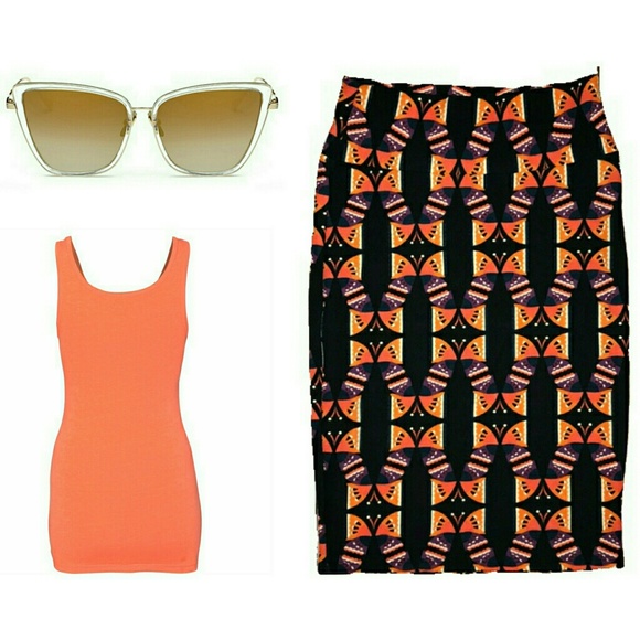 Lularoe Butterfly Cassie Skirt - Picture 1 of 6